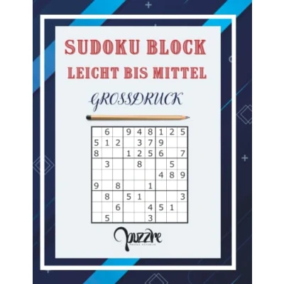 Abbildung von Sudoku Block Leicht Bis Mittel Großdruck: Logikspiele und Denkspiele Buch