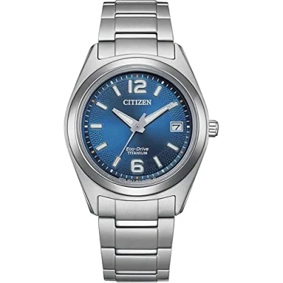 Abbildung von Citizen Solaruhr FE6151 82L, Armbanduhr, Damenuhr, Titanarmband, Datum, Leuchtzeiger