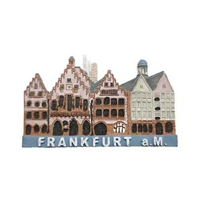 Abbildung von 3D Frankfurt Deutschland Kühlschrankmagnet Tourist Travel Souvenirs Handgemachte Harz Handwerk, Sammlung Geschenk Magnetische Aufkleber Home Küche Dekoration