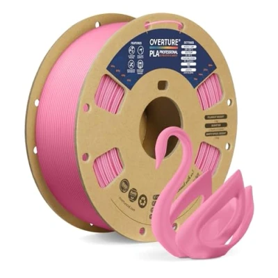 Abbildung von OVERTURE PLA Plus (PLA+) Filament 1,75 mm, professionelle Festigkeit, 1kg (2,2 lbs), Maßgenauigkeit +/ 0,02 für 3D Drucker (Pink)