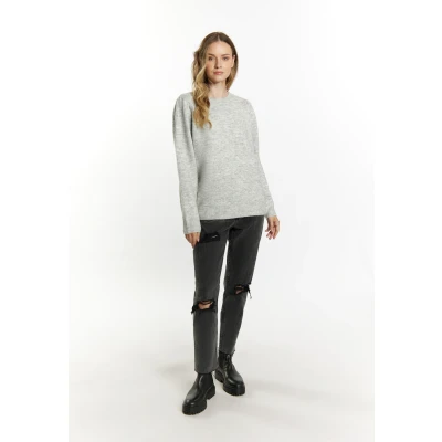 Abbildung von Dreimaster Incus Strickpullover, Damen, Größe: M/L, Hellgrau melange