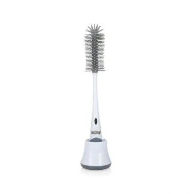 Abbildung von Nuby Reinigungsbürste für Babyflaschen 2 in 1 Flaschen und Sauger Baby mit Hygieneständer BPA frei