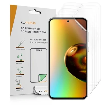 Abbildung von kwmobile 6X Displayschutzfolie kompatibel mit Samsung Galaxy A35 Folie klare Schutzfolien Set in transparent