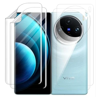 Abbildung von GIOPUEY Schutzfolie Kompatibel mit VIVO X100 Pro, 2 Stück Bildschirmschutz und Rückenschutzfolie, Ultra Dünn Flexibles TPU, Kratzfest, Kompatible Hülle