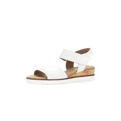 Abbildung von Gabor Damen Keilsandalen Frauen Sandalen Moderate Mehrweite (G) Keilsandaletten Wedge Heel bequem flach Weiss(Kork/offwhi) 42 EU 8 UK