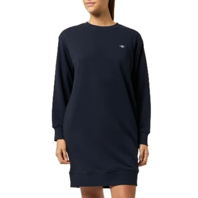 Abbildung von GANT Shield Cneck Dress Freizeitkleid, Damen, Größe: Large, Evening blue