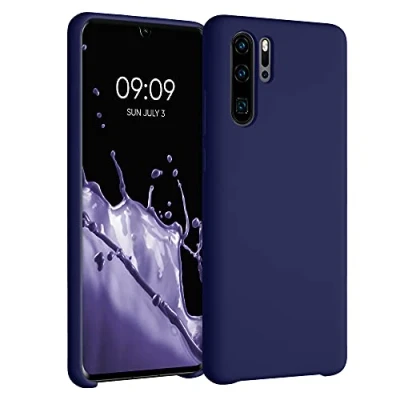 Abbildung von kwmobile Hülle kompatibel mit Huawei P30 Pro Silikon Handy Case Handyhülle weiche Oberfläche kabelloses Laden Deep Ocean
