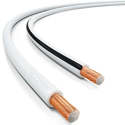 Abbildung von deleyCON 25m Lautsprecherkabel 2x 0,75mm² CCA 2x24x0,20mm Litze Weiß Audio Kabel