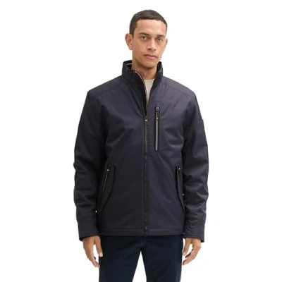 Abbildung von TOM TAILOR Herren 1042476 Gepolsterte Jacke mit Stehkragen, 10668 Sky Captain Blue, 3XL