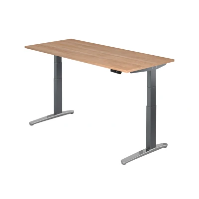 Abbildung von Hammerbacher Schreibtisch XBHM19 Nussbaum/Graphit Kufe poliert