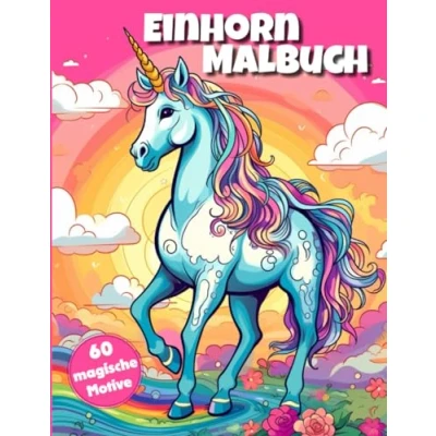Abbildung von Einhorn Malbuch: 60 Magische Einhörner Motive zum Ausmalen für Kinder ab 4 Jahren Ein tolles Geschenk Mädchen