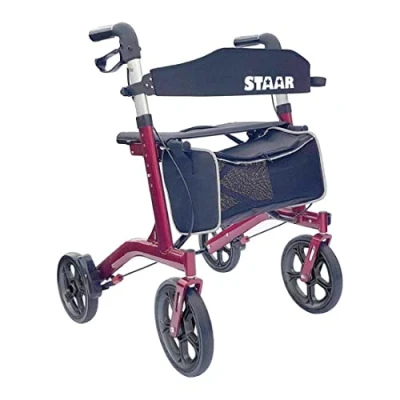 Abbildung von FabaCare Rollator Leichtgewichtrollator Staar, Gehwagen für Senioren, faltbar, Rot
