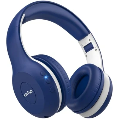 Abbildung von EarFun Bluetooth Kopfhörer Kinder, 85/94dB Lautstärkeregelung, HiFi Sound, HD Mikrofon, 40 Std Akku, Faltbare, Einstellbar, Kabellos Kinder für Schule/Reise, Blau
