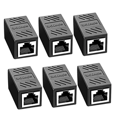 Abbildung von BuxiuGK 6 Stück RJ45 Koppler,Ethernet Stecker Schnittstelle kompatibel mit Cat8/Cat7/Cat6/Cat5e/Cat5 8P8C ideal zum Verlängern der Ethernet Kabel