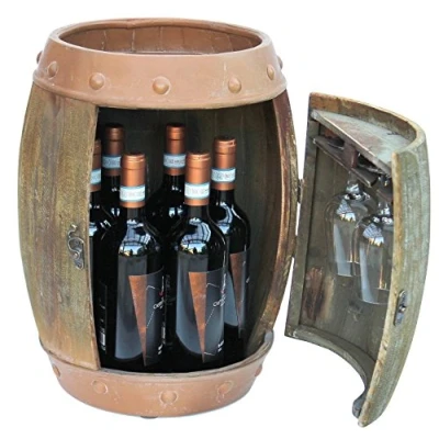 Abbildung von DanDiBo Weinregal Holz Weinfass Braun 44 cm 91361 Bar Flaschenregal Flaschenständer Klein Fass Holzfass