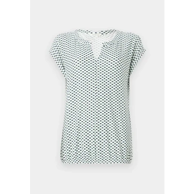 Abbildung von TOM Tailor ALL OVER Printed V NECK Tshirt print, Damen, Größe: Small, Green/white
