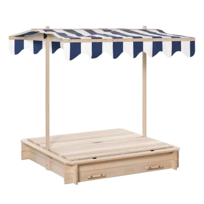 Abbildung von Outsunny Sandkasten Mit Dach, Felix Kindersandkasten, (Sandkiste, 1 tlg., Sandkasten), für Garten, Balkon, Natur