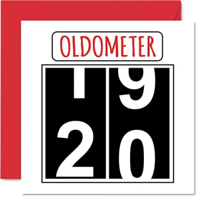 Abbildung von Stuff4 Lustige Karten zum 20. Geburtstag für Männer und Frauen Oldometer Glückwunschkarte Sohn, Tochter, Bruder, Schwester, Enkel, Enkelin, Nichte, 145mm Grußkarten
