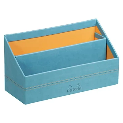 Abbildung von Rhodia 318847C Briefablage (10 x 25 31 cm, Kunstleder, elegant und praktisch, ideal für Ihre Organisation)1 Stück, türkis