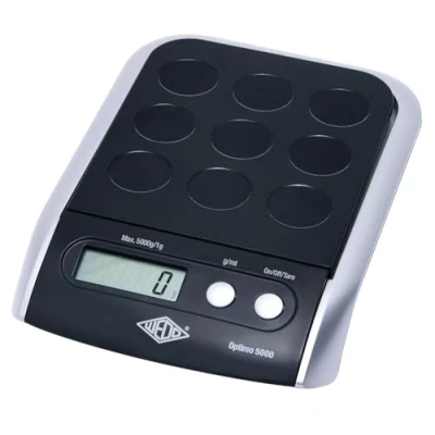 Abbildung von Wedo 485001 Elektronische Universalwaage Optimo 5000 (5000g/1g) schwarz/silber