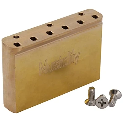 Abbildung von Musiclily Ultra Messing 42mm Tremolo Block 54mm String Spacing für GOTOH 510 Serie Brücke