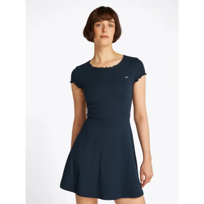 Abbildung von Tommy Jeans Curve Skaterkleid &quot;TJW BABYLOCK F&amp;F DRESS EXT&quot;, in Großen Größen, Fit &amp; Flare Form