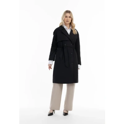 Abbildung von Klassischer Trenchcoat DREIMASTER L / Schwarz 50% Polyester 40% Baumwolle 10% Nylon
