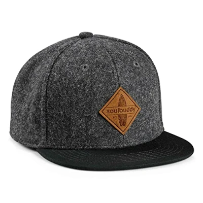 Abbildung von Soulbuddy Kinder Cap Unisex Kinderkappe Schirmmütze für Jungen &amp; Mädchen Trendiger Sonnenhut Outdoor Freizeit Dunkelgrau Größe S