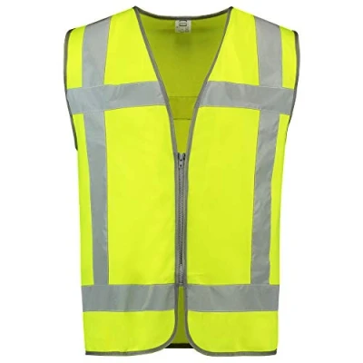 Abbildung von Tricorp 453019 Safety RWS Reissverschluss Warnweste, 100% Polyester, 120g/m², Fluorgelb, Größe 5XL