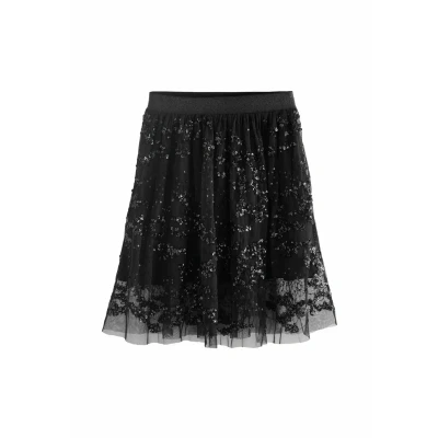Abbildung von Next Sequin Regular FIT Alinienrock für Kinder, Größe: 98, Black