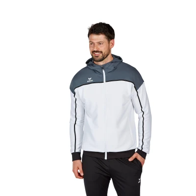 Abbildung von Erima Herren „CHANGE by erima&quot; Trainingsjacke mit Kapuze, weiß/slate grey/schwarz, XL