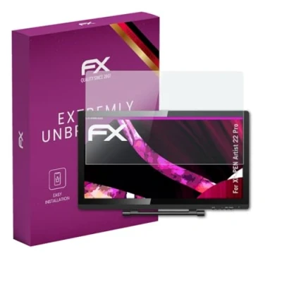 Abbildung von atFoliX Glasfolie kompatibel mit XP PEN Artist 22 Pro Panzerfolie, 9H Hybrid Glass FX Schutzpanzer Folie