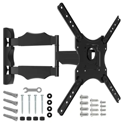Abbildung von Nanook Turn M Schwenkbare TV Wandhalterung für 32 55 Zoll Fernseher, Neigbar, Wandhalter LCD, LED, QLED und OLED Universelle Kompatibilität, VESA 100 x bis 400 400, Schwarz.