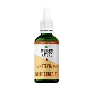 Abbildung von Modern Nature Weiße Schokolade Stevia Flüssig Flavour Drops Zucker Süßstoff Liquid Aroma Geschmacks Tropfen Sirup Zuckerfrei Ohne Kalorien Alternative Süßungsmittel 50ml