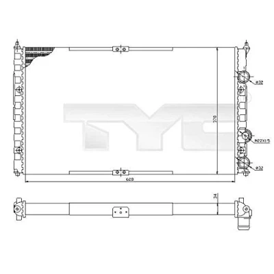 Abbildung von TYC 737 0057 Kühler, Motorkühlung 628 378 34 Schaltgetriebe Kühlrippen mechanisch gefügt SEAT: Ibiza 2, Inca, VOLKSWAGEN: Polo III Classic