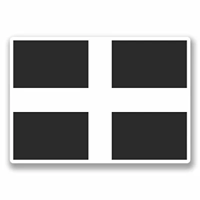 Abbildung von Vinyl Aufkleber #9683, Cornwall Flagge, 10 cm breit x 7 hoch, 2 Stück