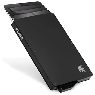Abbildung von POWR Kartenetui Cardholder EC Karten Etui und Kreditkartenetui Herren RFID Schutz &amp; NFC Blocker Kartenhalter Metall Schmales Wallet Portemonnaie