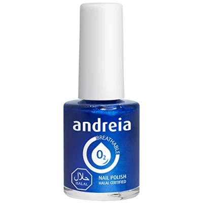Abbildung von Andreia Nagellack Halal Atmungsaktiv Luft Wasser Durchlässig Ungiftig Farbintensiv Naturkosmetik Farbe B13 Blau Blautöne 10.5 ml