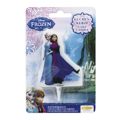 Abbildung von DECOCINO Kuchen Kerze Frozen Anna &amp; Elsa Höhe ca.7 cm 2D Disney Wachs zum Dekorieren von Kuchen, Muffins Torten Geburtstags Deko