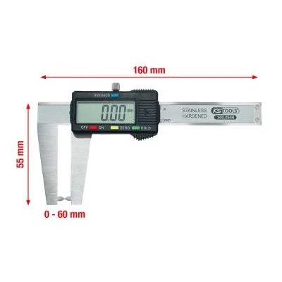 Abbildung von KS TOOLS 300.0540 Messschieber, Bremsscheibendicke 60 mit LCD Anzeige 0,03