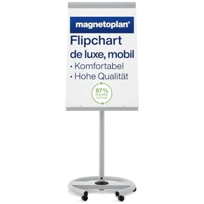 Abbildung von Magnetoplan Flipchart de Luxe 12270F13 mobil lichtgrau/weiß