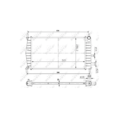 Abbildung von NRF 50131A Kühler, Motorkühlung Aluminium 500 304 23 FULL KIT Kühlrippen mechanisch gefügt FORD: FIESTA 4, 3