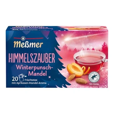 Abbildung von Meßmer Himmelszauber Früchtetee mit Mandel Aroma 20 Teebeutel Vegan Glutenfrei Laktosefrei, Aprikose, 55 g