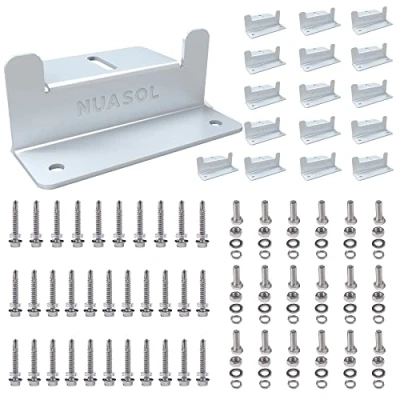 Abbildung von NuaSol Montagezubehör NuaFix 8x oder 16x Set Z Winkel für Photovoltaik Solarmodule Montage (Set, 16 St)
