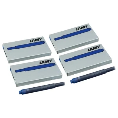 Abbildung von Lamy T10 4er Set Tintenpatronen mit großem Tintenvorrat geeignet für alle Patronenfüllhaltermodelle Inhalt 1,25ml je Patrone 5 Stück pro Päckchen Tintenfarbe blau