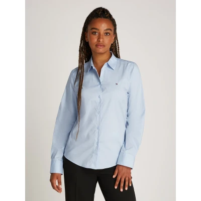 Abbildung von Tommy Hilfiger Regular Shirt Hemdbluse, Damen, Größe: 34, Breezy blue
