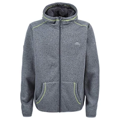 Abbildung von Trespass Herrenfleece Jacke Dilan mit Kapuze, Durchgehender Reißverschluss XS Flint Marl