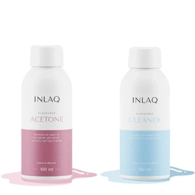 Abbildung von INLAQ® Cleaner Gelnägel + Aceton Nagellackentferner Nail und UV Nagellack Entferner Gel Polish Remover with Nagel Cleanser 2 x 100ml