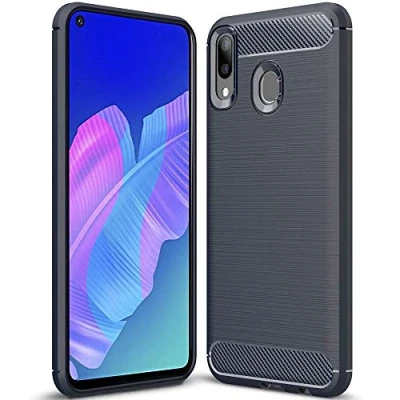 Abbildung von ebestStar Hülle für Huawei P40 Lite E (2020), Silikon Handyhülle Cover, Carbon Fiber Texture Schutzhülle, Dunkelblau