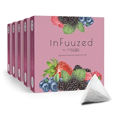 Abbildung von 720DGREE &quot;InFuuzed&quot; Geschmack Dunkle Beere 100 Beutel mind. 50 Liter Kein Zuckerzusatz, Ohne Kalorien Natürlich lecker für Deine Trinkflasche: Die Getränke Alternative zu Eistee, Limonade
